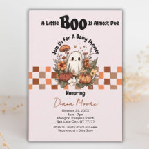 Cute Ghost & Pumpkin Fall Halloween Baby Shower