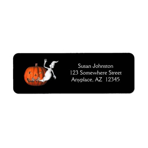 Cute Ghost Pumpkin Halloween Address Label