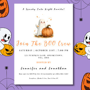 Cute Ghost Pumpkin Halloween Invitation