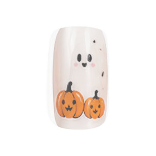 Cute Ghost Pumpkin Halloween Nail Design Minx Nail Art