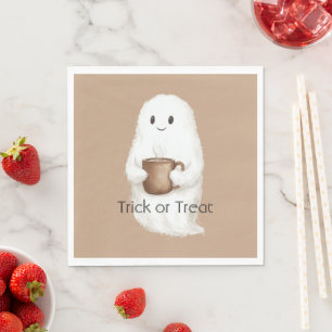 Cute Ghost Pumpkin Halloween Napkins