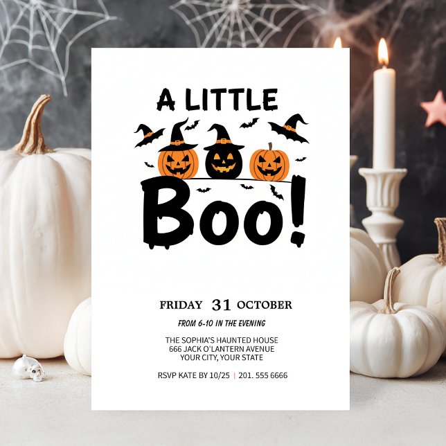 Cute Ghost & Pumpkin Halloween Party Invite (Creator Uploaded)