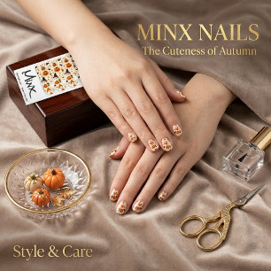 Cute Ghost & Pumpkin Halloween Pattern Minx Nail Art