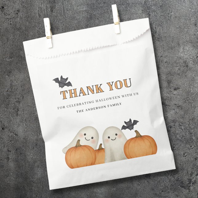 Cute Ghost Pumpkin Halloween Thank You  Favor Bag (Creator Uploaded)