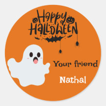 Cute Ghost Pumpkin Happy Halloween Personalized