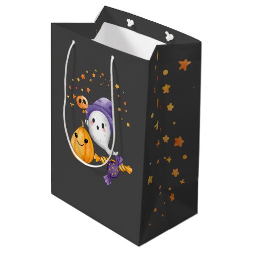 Cute Ghost Pumpkin Kids Boo Halloween Gift Wrap Medium Gift Bag