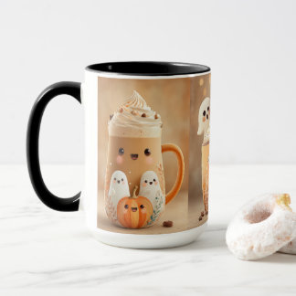 Cute Ghost Pumpkin Latte Mug