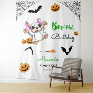 Cute ghost pumpkins Halloween Birthday Backdrop