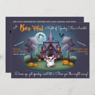 Cute ghost pumpkins Halloween Party Invitation