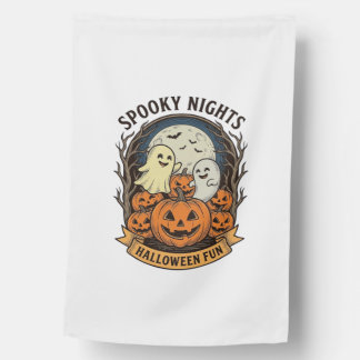 Cute Ghost Pumpkins Vintage Engraving Halloween Ar House Flag