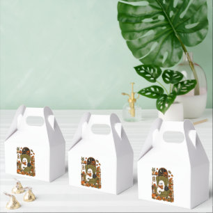 Cute Ghost Reading Book Black Cat Fall Pumpkin Favor Boxes