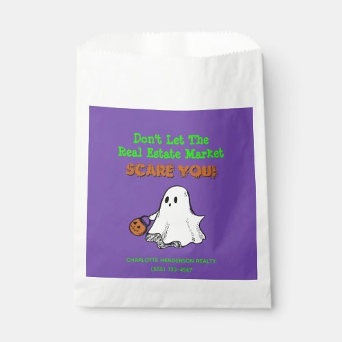 Cute Ghost Real Estate Pop By Halloween Party Favor Bag