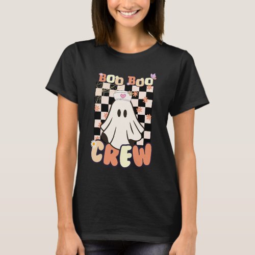 Cute Ghost RN Nurse Halloween Boo Boo Crew T_Shirt