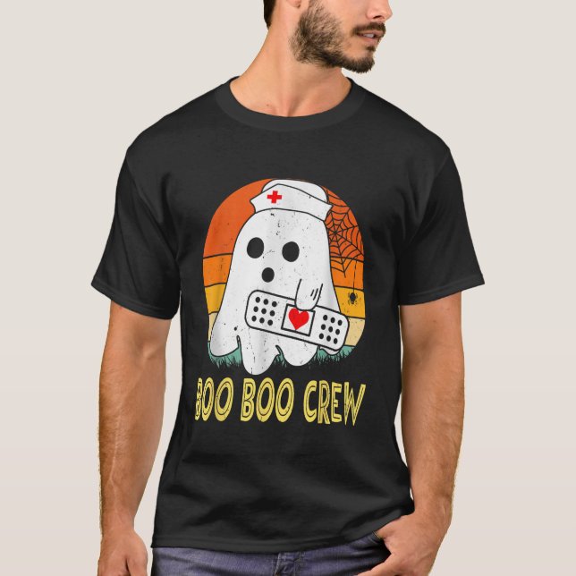 Cute Ghost RN Nurse Halloween Costume Shirts Boo B (Front)