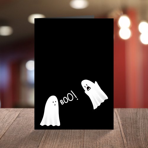 Cute ghost saying boo funny halloween  card