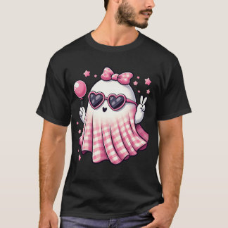 *Cute Ghost Season Retro Happy Halloween Women  T-Shirt