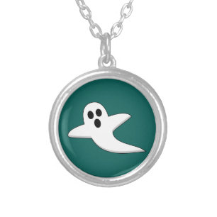 Cute Ghost Silver Plated Necklace