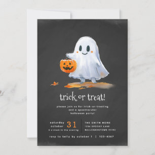 Cute Ghost Spooktacular Trick or Treating Party Holiday Card