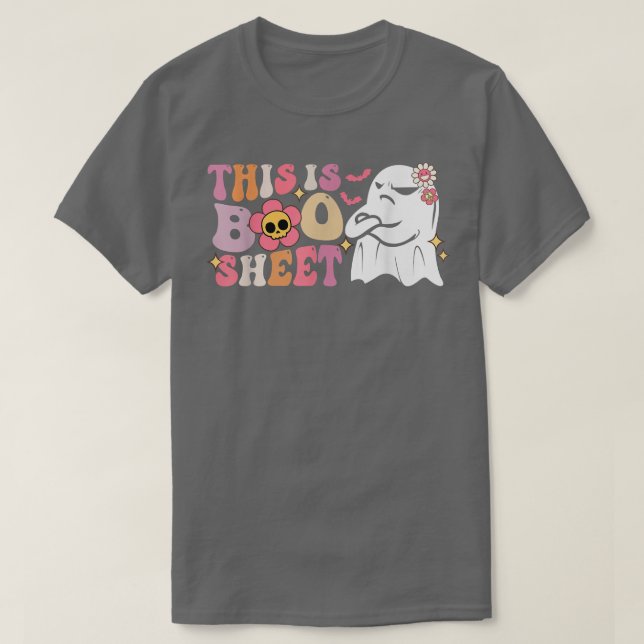 Cute Ghost Spooky Halloween This Is Boo Sheet Retr T-Shirt (Design Front)