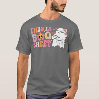 Cute Ghost Spooky Halloween This Is Boo Sheet Retr T-Shirt