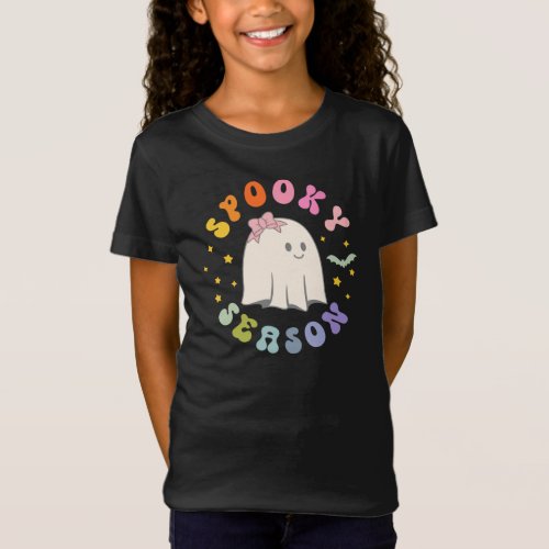 Cute Ghost Spooky Season Halloween T_Shirt