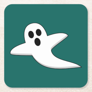 Cute Ghost Square Paper Coaster