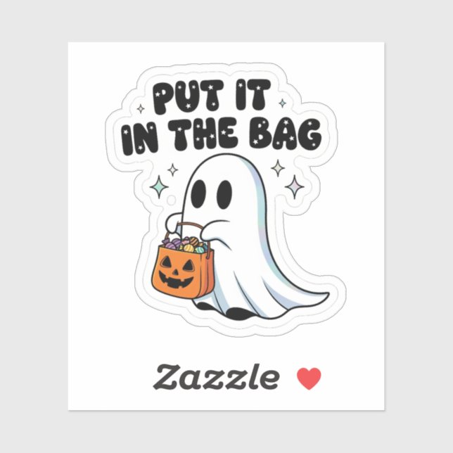 Cute Ghost Sticker – "Put It In The Bag" Halloween (Sheet)