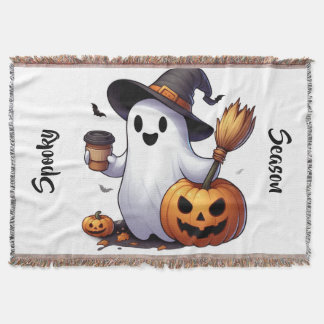 Cute ghost throw blanket