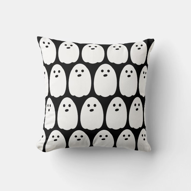 Cute Ghost Throw Pillow (Front)