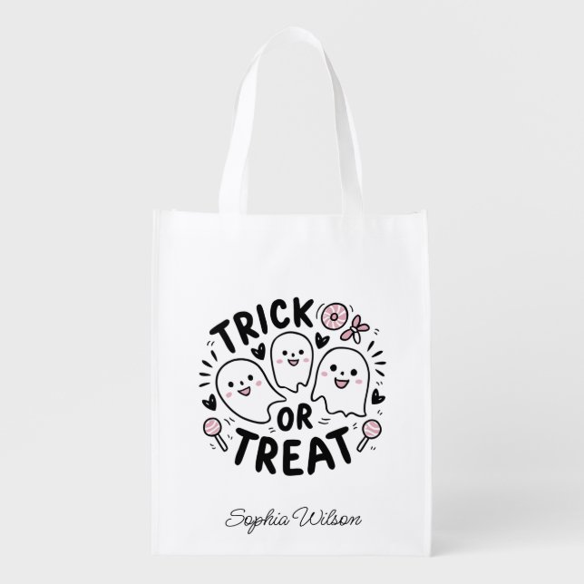 Cute Ghost Trick or Treat Bag (Front)
