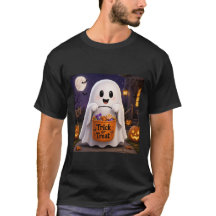 Cute Ghost Trick or Treat Halloween T-Shirt
