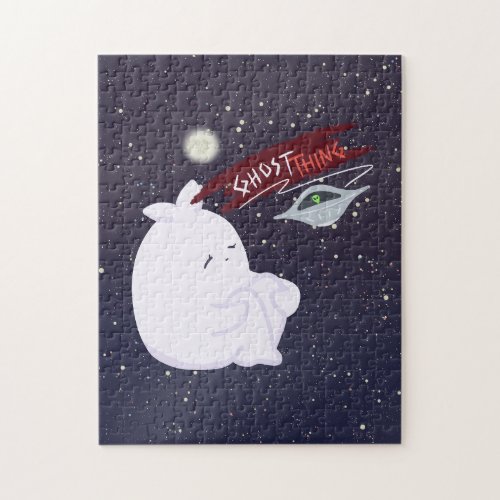 Cute Ghost & UFO Jigsaw Puzzle