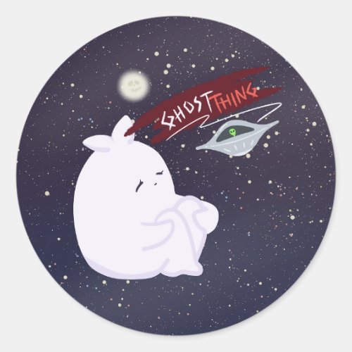 Cute Ghost & UFO Sticker