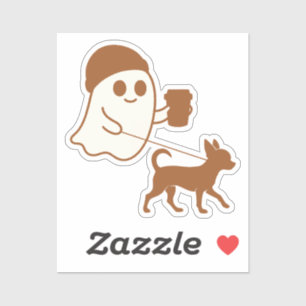 Cute Ghost Walking Chihuahua Sticker