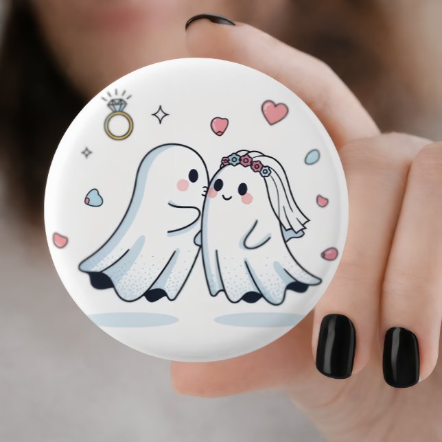 Cute Ghost Wedding Proposal Pin Button Set (Creator Uploaded)