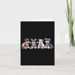 Cute Ghost Witch Miniature Schnauzer Halloween Dog Card