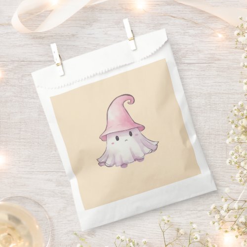 Cute Ghost Witches Hat Yellow Happy Halloween Favor Bag