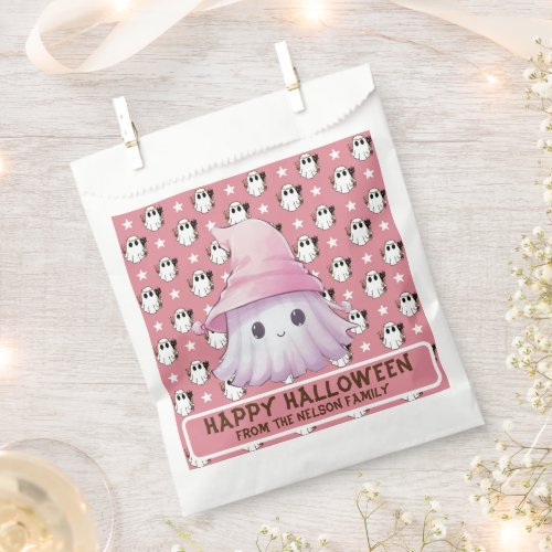 Cute Ghost Witchs Hat Stars Happy Halloween Favor Bag