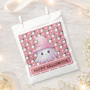 Cute Ghost Witch's Hat Stars Happy Halloween Favor Bag