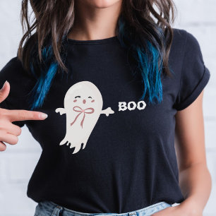 Cute Ghost with Bow Boo T-Shirt