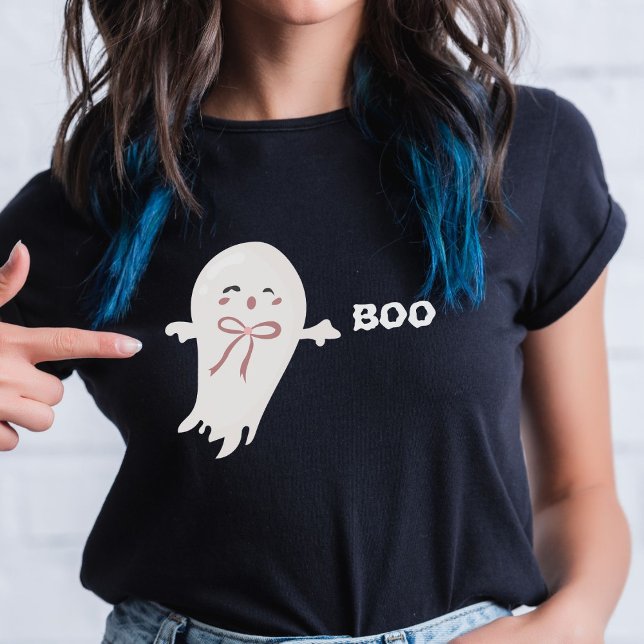 Cute Ghost with Bow Boo  T-Shirt (Creator Uploaded)