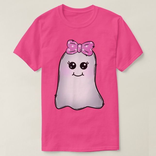 Cute Ghost With Bow Clothing And Accessories Women T-Shirt (Design Front)