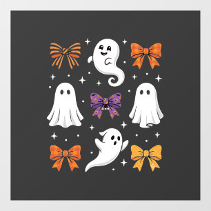 Cute Ghost with Bows Halloween Design_1 Window Cling
