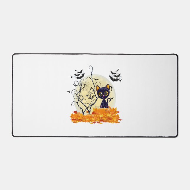 Cute ghost with halloween candy desk mat (Front)