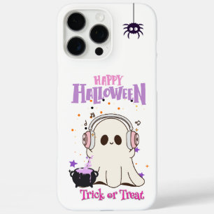 Cute Ghost with Headphones Halloween iPhone 16 Pro Max Case