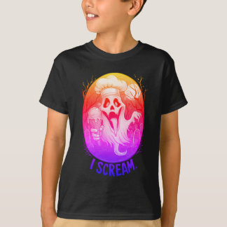 Cute Ghost with Ice Cream Halloween T-Shirt