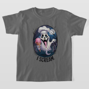 Cute Ghost with Ice Cream Halloween T-Shirt