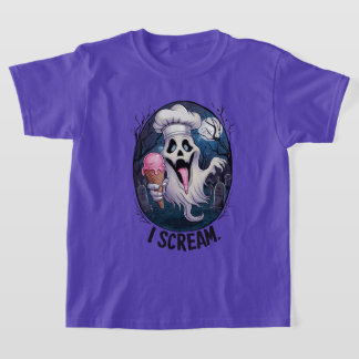 Cute Ghost with Ice Cream Halloween T-Shirt