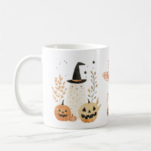 Cute Ghost with Jack--o-Lanterns Happy Halloween Coffee Mug