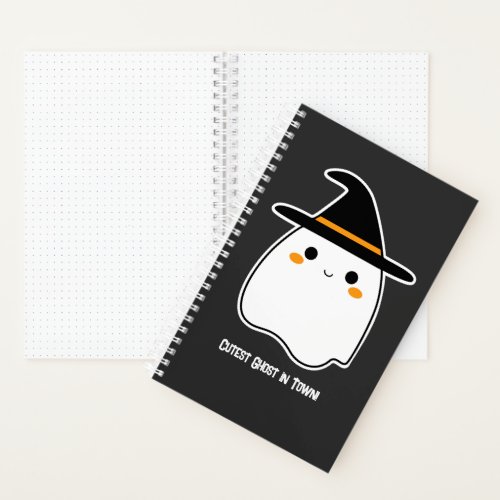 Cute Ghost with Personalized Image and Text Notebook